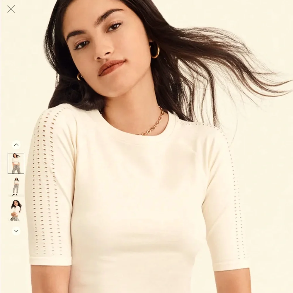 DKNY| DKNY SPORT Seamless Elbow Sleeve Pullover With Mesh Back - Picture 1 of 5